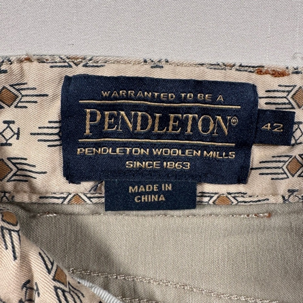 Pendleton Mens Chino Pants‎ 42x30 Tan Khaki Stretch Cotton 5-Pocket Straight Leg - Picture 3 of 15